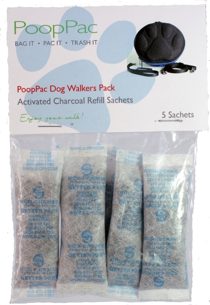 PoopPac Dog Walker's Pack of activated charcoal refill sachets